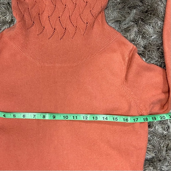 Elena Wang women orange wool blend long sleeve cowl neck sweater. Size S. Used. - Picture 10 of 11